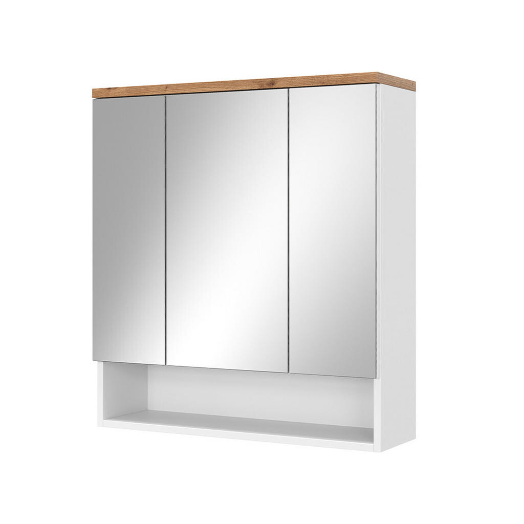 Vicco KOUPELNOVÁ ZRCADLOVÁ SKŘÍŇKA Eden Bílá vysoký lesk 70 x 77.5 cm se 3 dveřmi