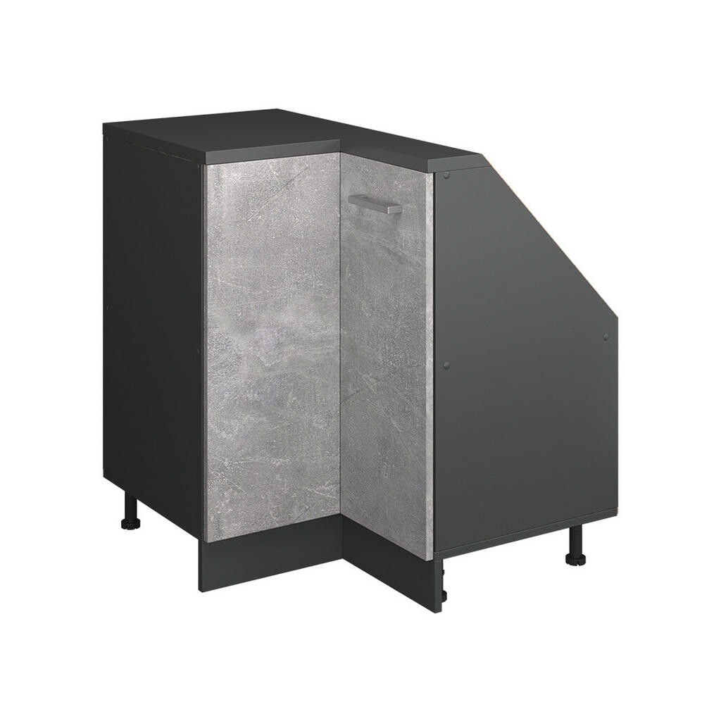 Vicco ROHOVÁ KUCHYŇSKÁ SKŘÍŇKA POD ŠIKMOU STŘECHU R-Line Beton 75.6 cm s 1 dveřmi