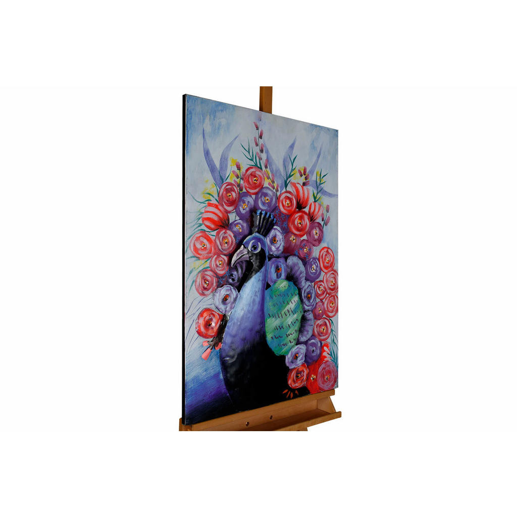 KUNSTLOFT KOVOVÝ OBRAZ PAVÍ MAJESTÁT, 90/60 CM