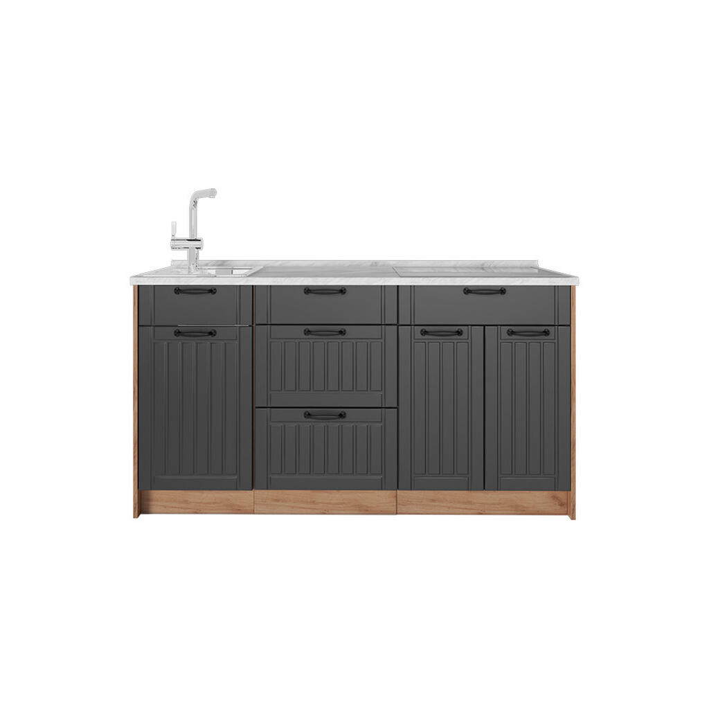 Vicco KUCHYŇSKÝ BLOK Fame-Line, Tmavě šedá, 150 cm, PD Mramor