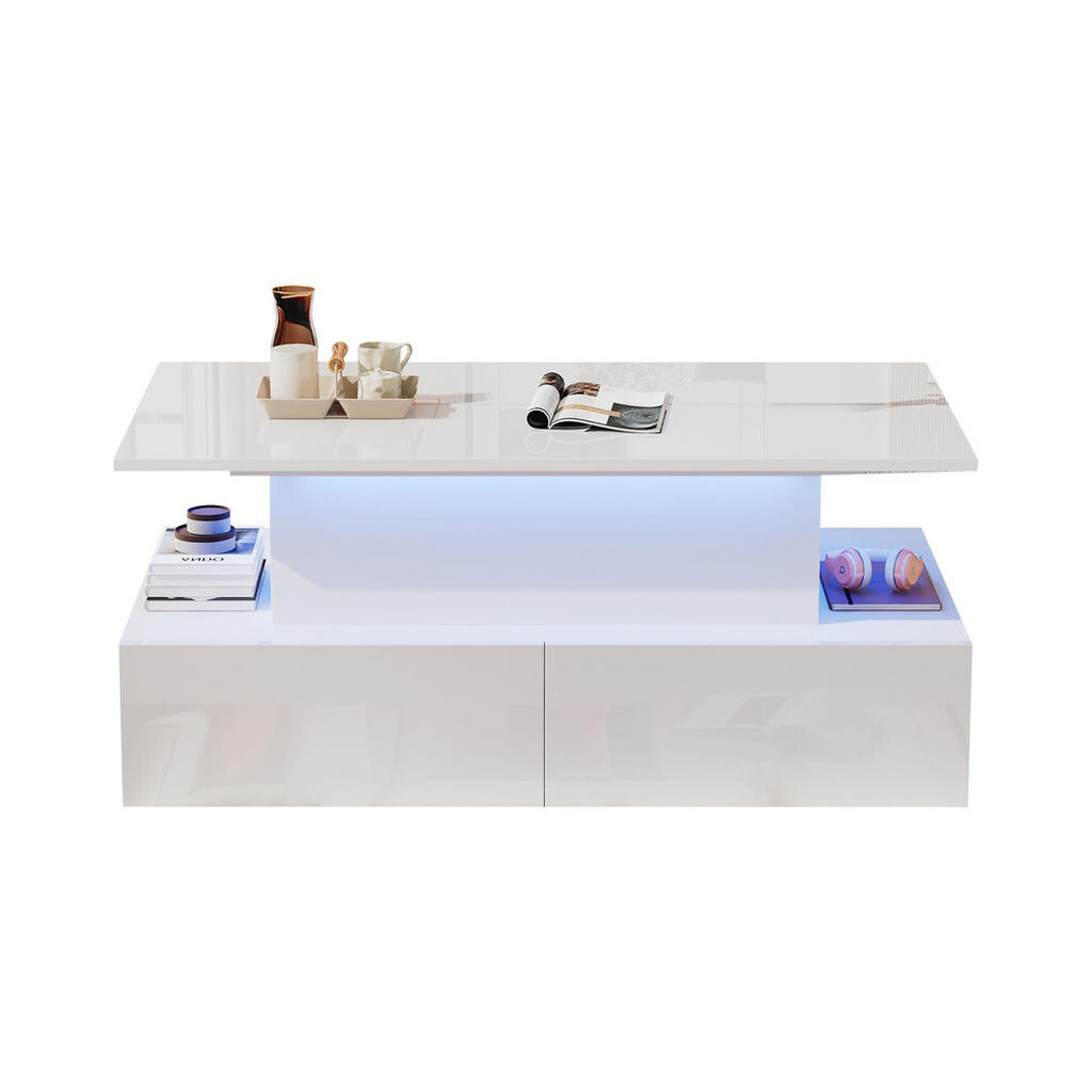 FLIEKS KONFERENČNÍSTOLEK 90x55cm Bílý LED 4 Zásuvky