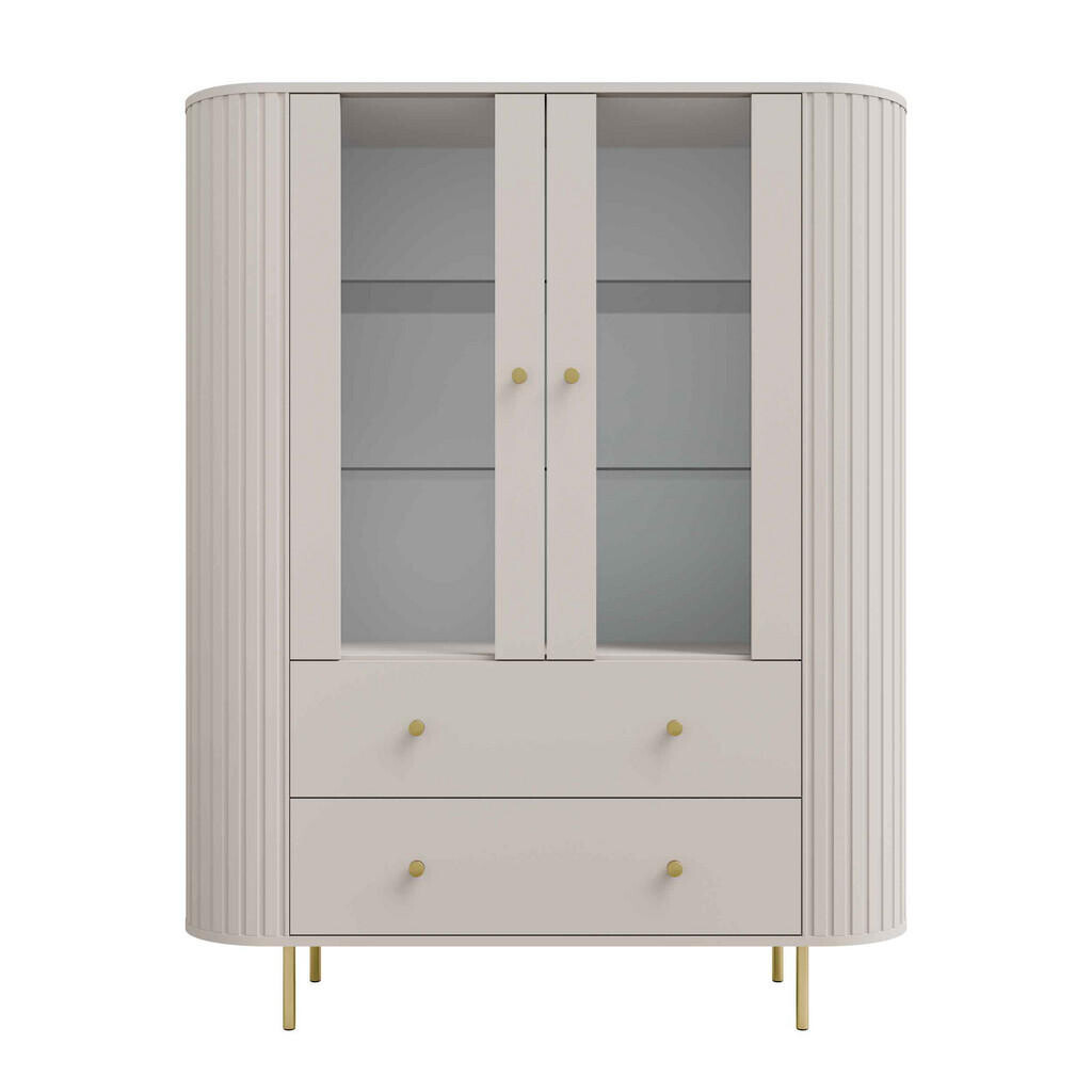 MASSENO VITRÍNA BOLLA 123/155/42,3 cm Odstíny béžové