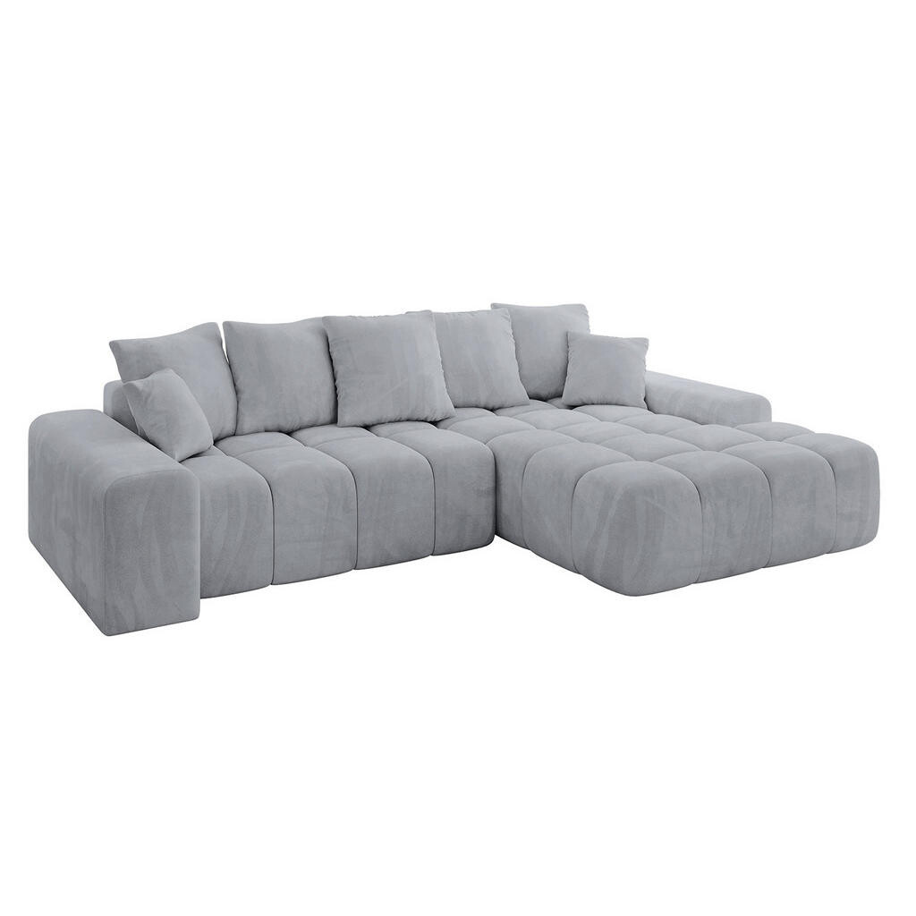 ALTDECOR ROHOVÁ SEDACÍ SOUPRAVA s otomanem vpravo ENSI-L – 267 × 164 × 69 cm, titanová barva