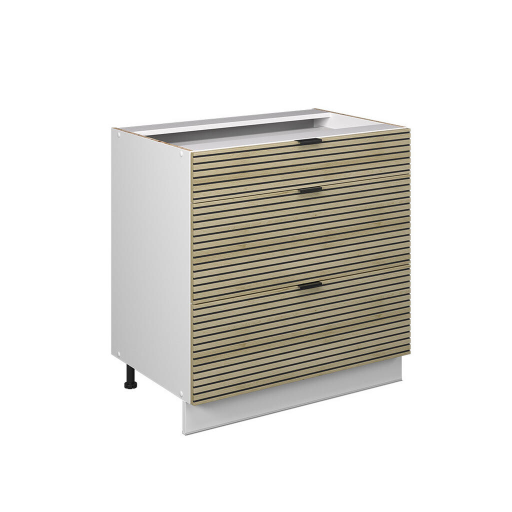 Vicco SPODNÍ SKŘÍŇKA KUCHYŇSKÉ LINKY Fame-Line Dubový panel 80 cm se 3 zásuvkami, bez pracovní desky