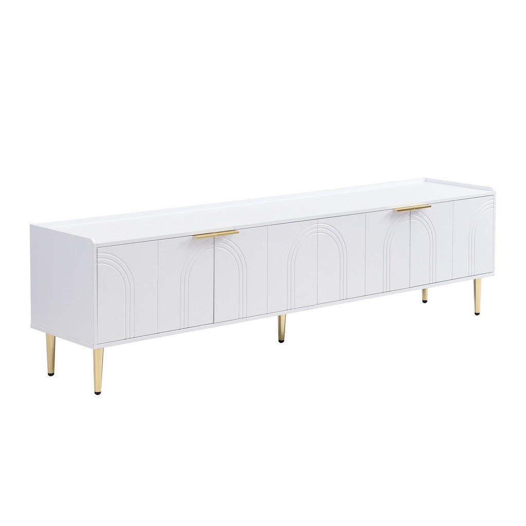 Urban Meuble TV STOLEK 170 cm, bílý a zlatý design