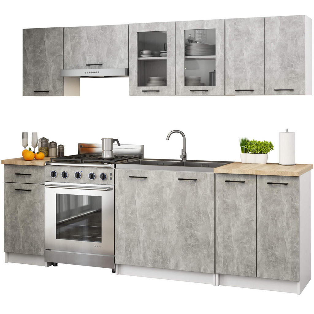 RAUMHIRSCH FURNITURE KUCHYŇSKÝ BLOK Beton 203/240/46