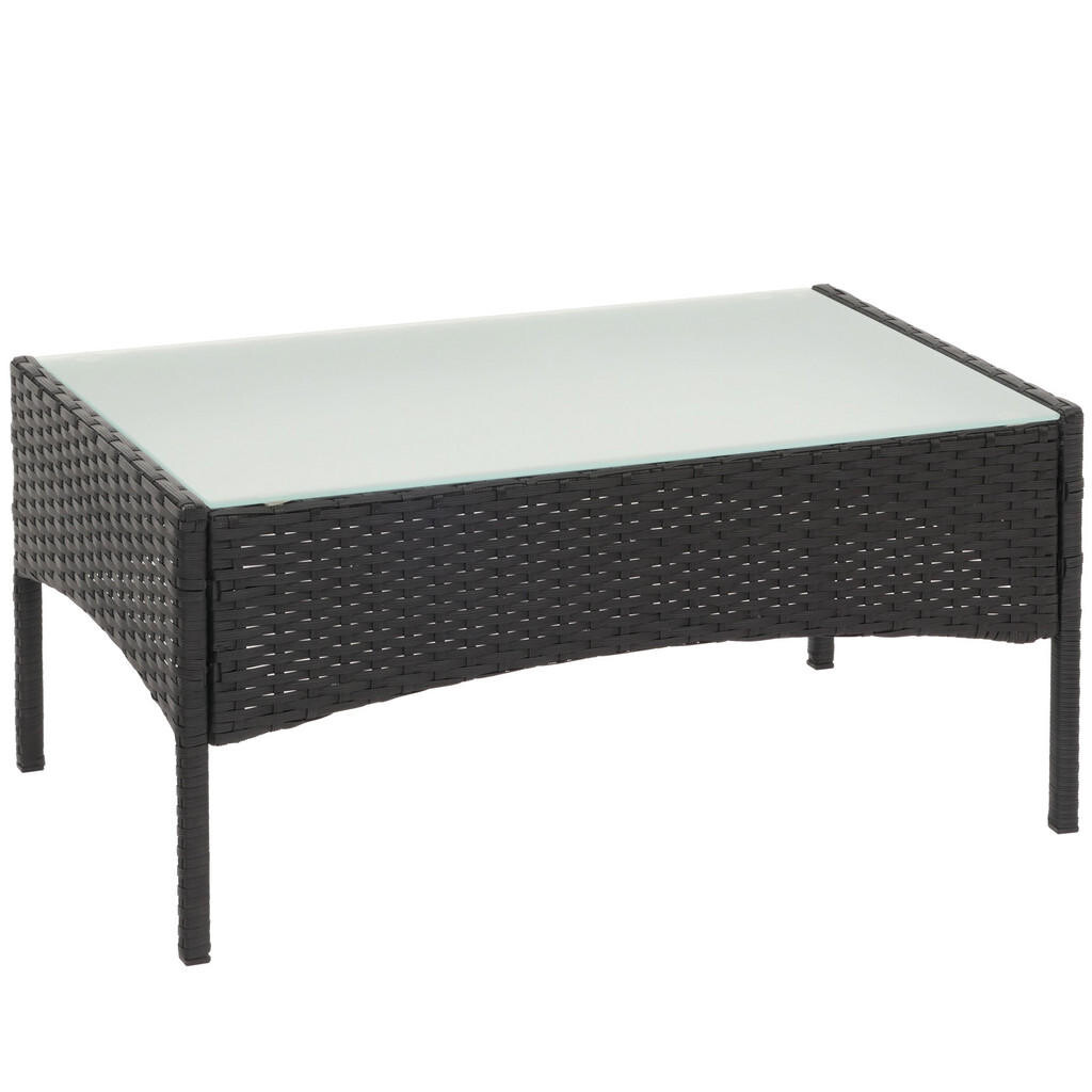 MCW POLY-RATTAN ZAHRADNÍ STŮL obdélníkový černý