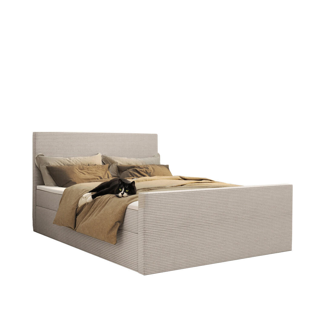Kaiser Möbel KONTINENTÁLNÍ POSTEL s úložným prostorem a topperem VIESTA tkanina Poso Béžová 180x200 cm H2-Pocket