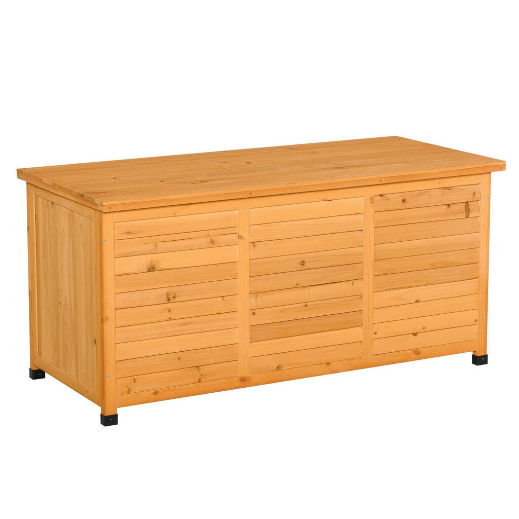 Redom ZAHRADNÍ úložný box 127/56/60 cm s výklopným víkem a odolným dřevěným provedením, Žlutá