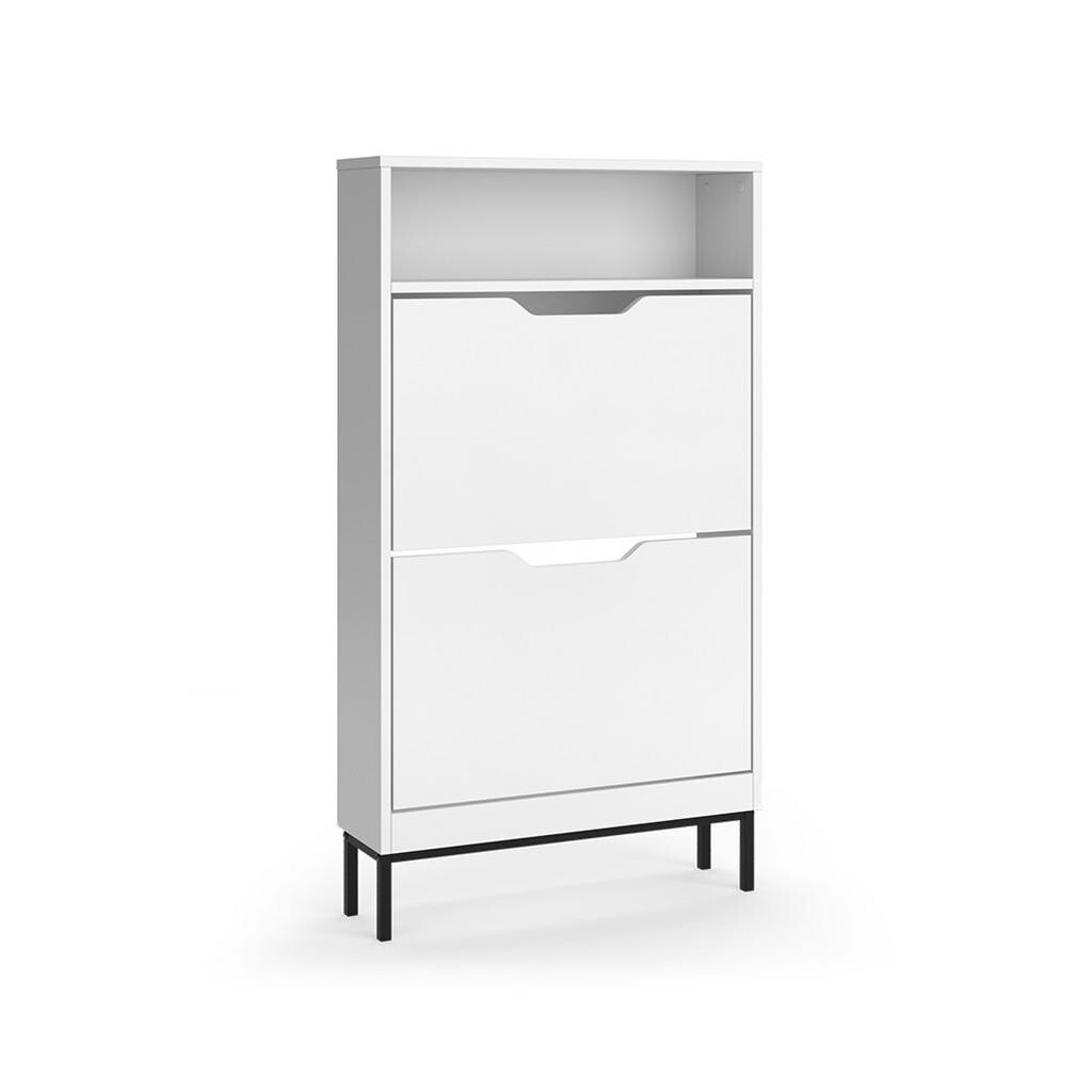 Vicco BOTNÍK NA BOTY Luca, Bílá, 59 x 105.5 cm se 2 výklopnými přihrádkami