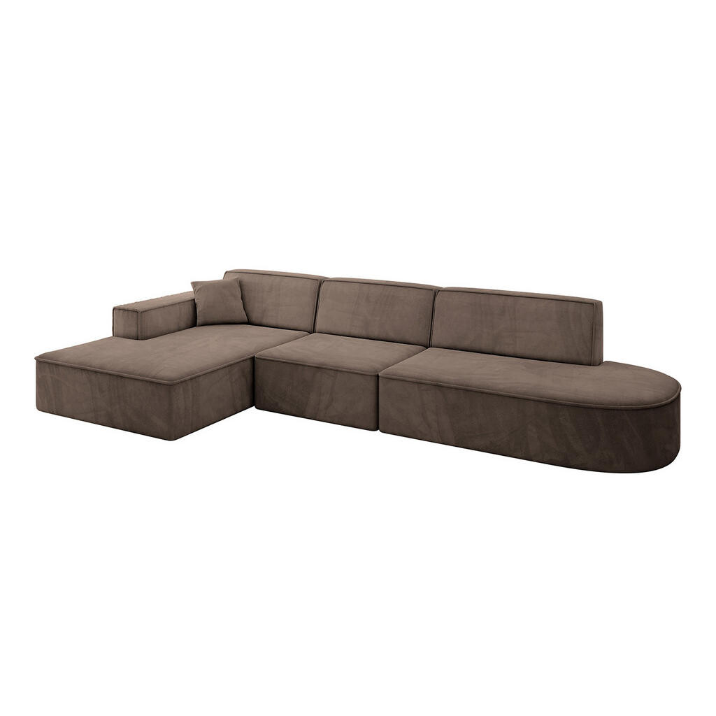 ALTDECOR ROHOVÁ SEDACÍ SOUPRAVA s otomanem vlevo IREA-L2-v4 – 327 x 165 x 77 cm, hnědá