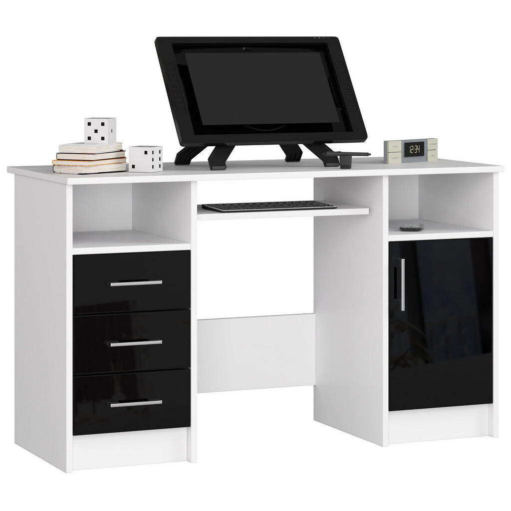 RAUMHIRSCH FURNITURE PSACÍ STŮL Bílý, černý lesklý 74/124/52