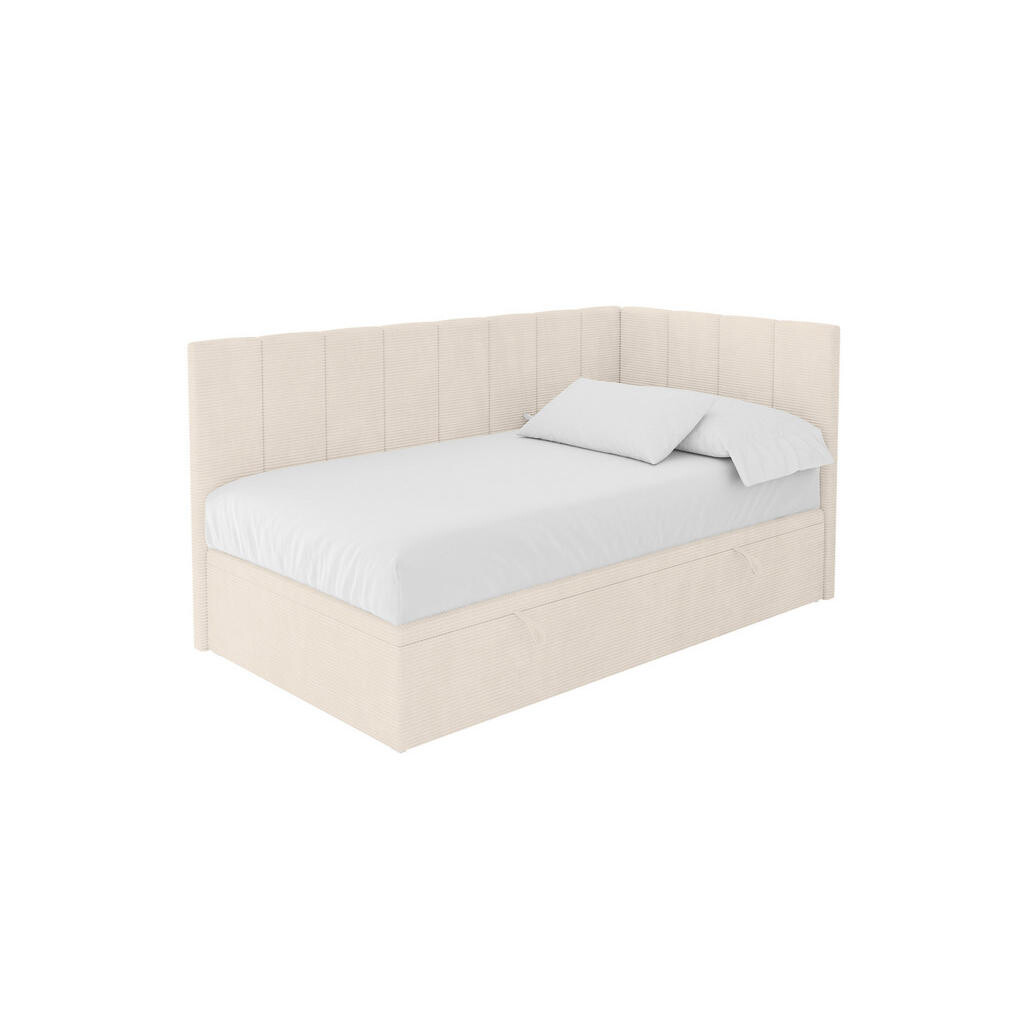 ALTDECOR JEDNOLŮŽKOVÁ POSTEL pro mládež s úložným prostorem vlevo, bez matrace - LOVY 80x200 béžová