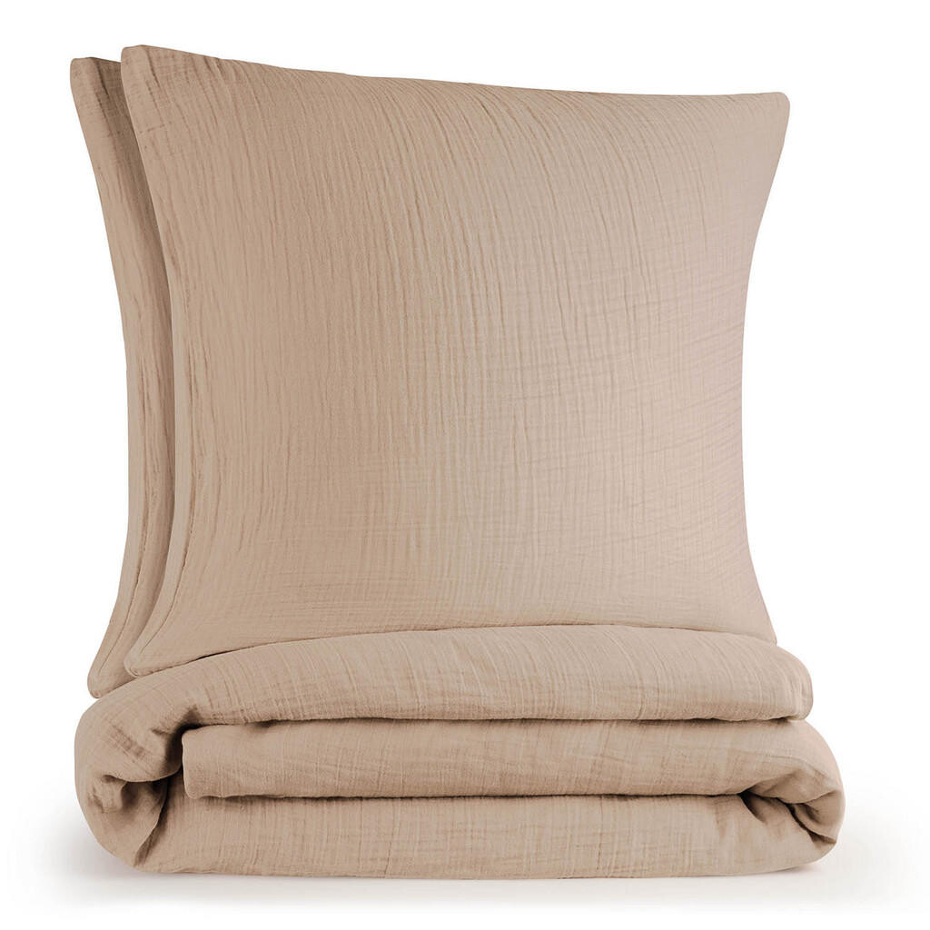 Blumtal POVLEČENÍ mušelín, 100% bavlna, 200/220 cm & 2x 80/80 cm, taupe