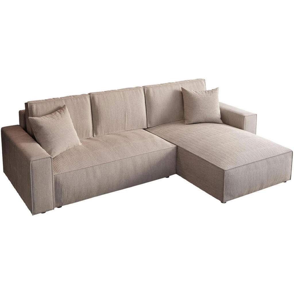 Beautysofa ROHOVÁ pohovka Parys L s funkcí spaní, kapučínová