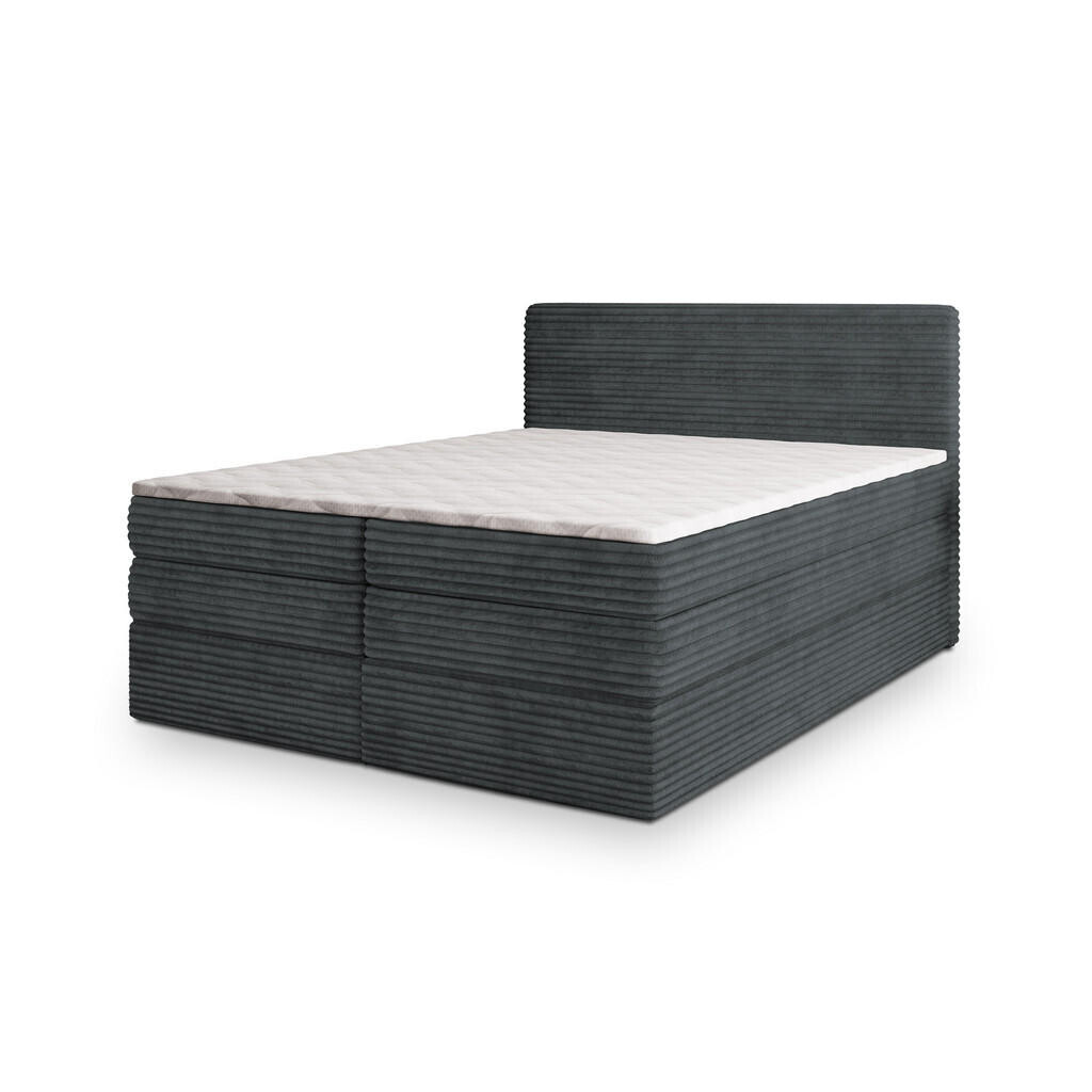 MASSENO POSTEL BOXSPRING LUNERA 180x200 cm, s matrací a úložným prostorem, šedá