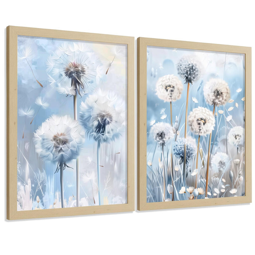 Nacnic PLAKAT Sada 2 Sweet Blue 2 A3 Lehký dřevěný rám