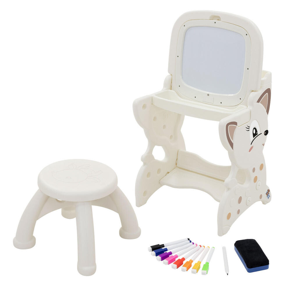 Joyz HRACÍ STOLEK bílý s LCD tabulí Dětská stolička a příslušenství