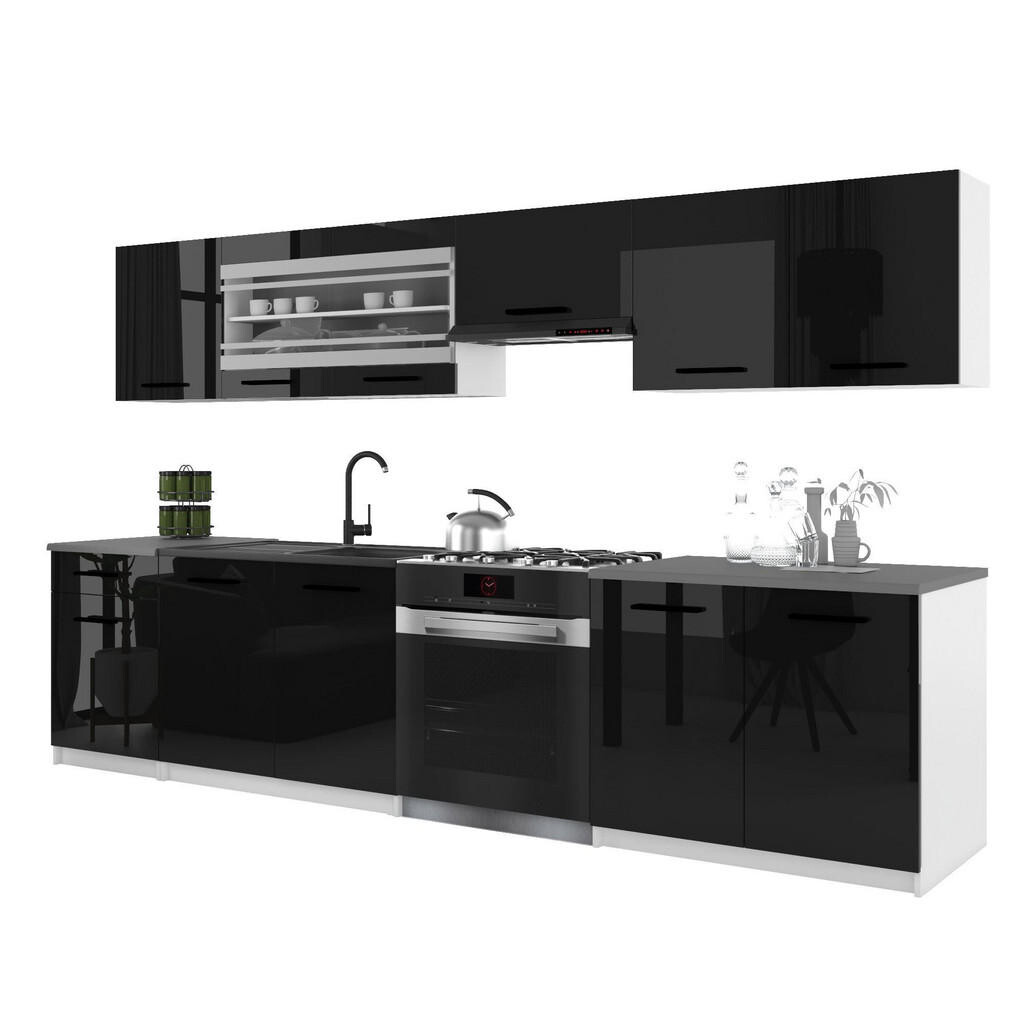 B BELINI GROUP KUCHYŇSKÁ LINKA Italia 4 260 cm, s pracovními deskami, Černá