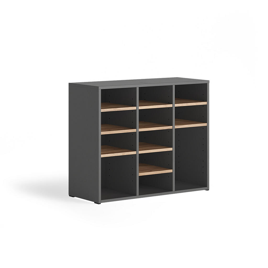 Vicco BOTNÍK Lysander, Antracit/Zlatý mocný dub, 78.6 x 65.5 cm S 12 otevřenými přihrádkami