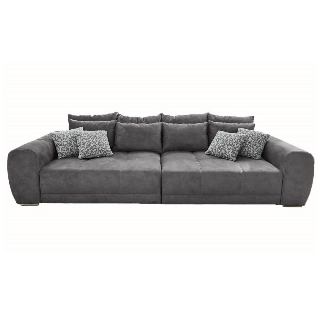 luma-home BIG-SOFA s pružinovým jádrem, Š306/H134/V86 cm, ležecká plocha 120×240 cm, mikrovlákno šedé / 15114