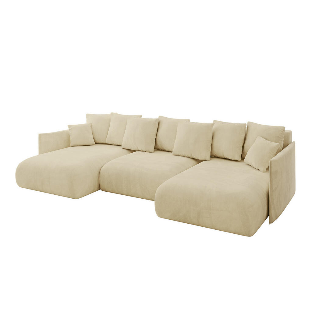ALTDECOR SEDACÍ SOUPRAVA s funkcí lůžka a úložným prostorem pod lůžkem ONESK-U 317x177x72 béžový velur