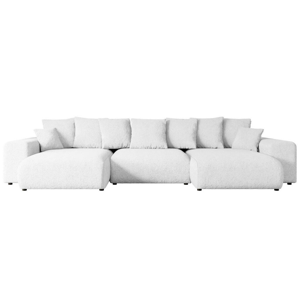 ALTDECOR SEDÁCÍ SOUPRAVA s funkcí lůžka ESKAR-U – 364 x 176 x 72 cm, bílá buklé