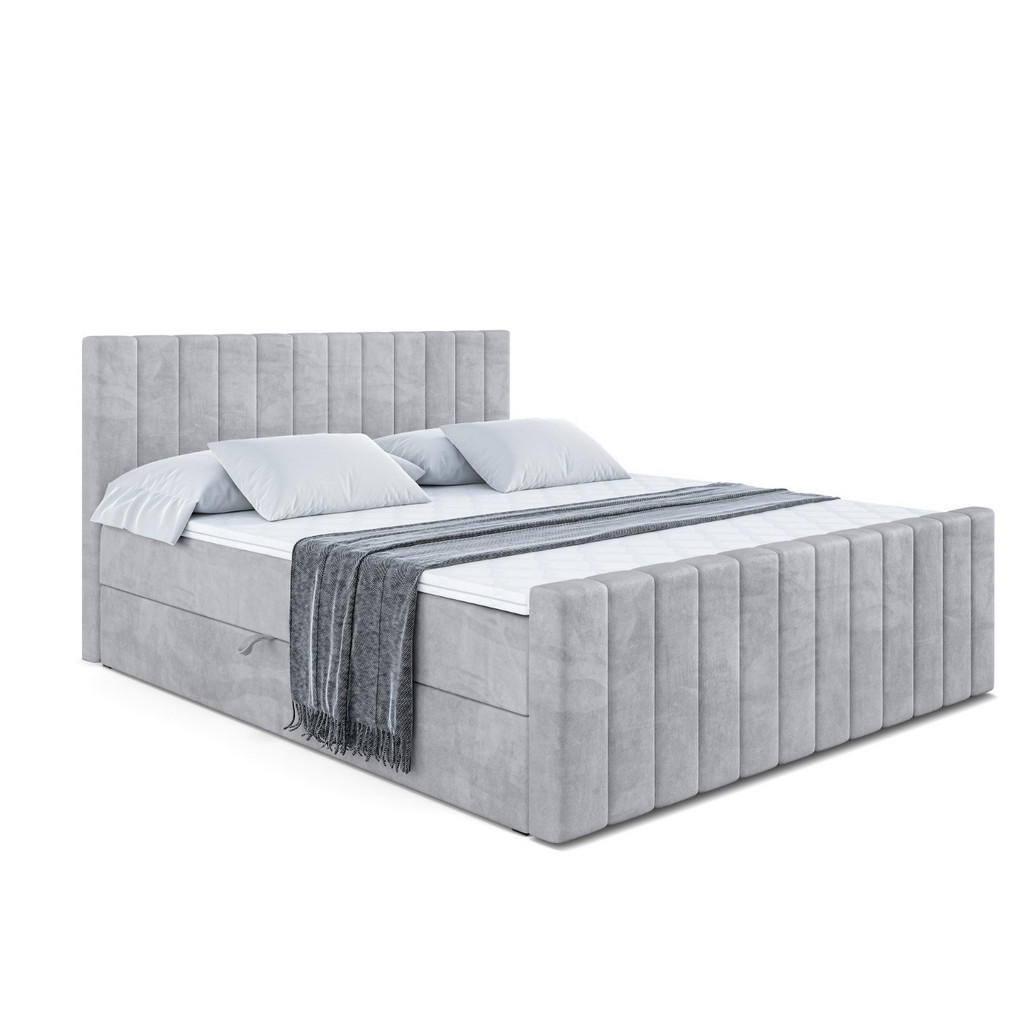 ALTDECOR AMERICKÁ postel EDITA-Z – 120 × 200 cm – H4 – světle šedá