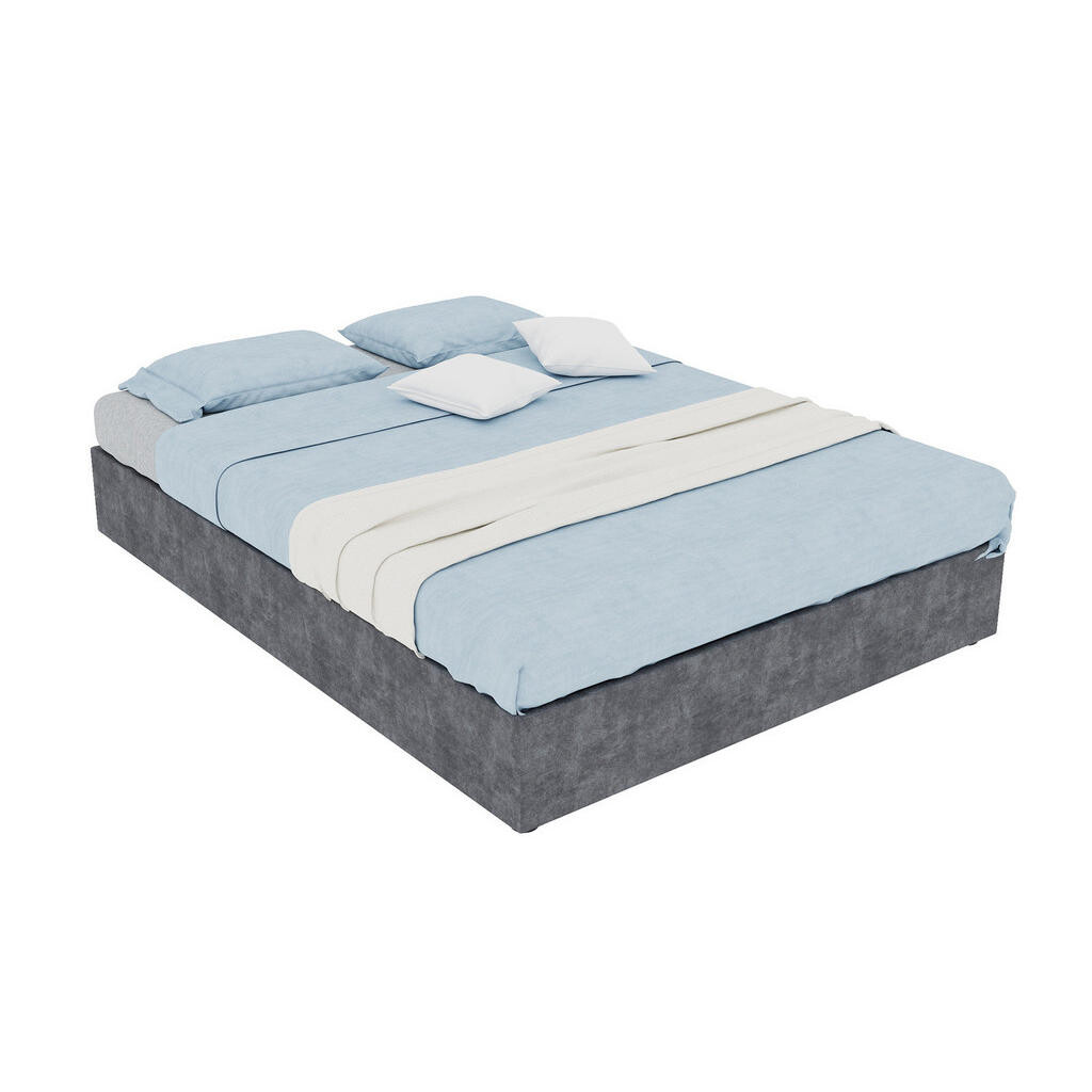 OKWISH POSTEL 140/200 cm šedá z látky a kovu se stabilní konstrukcí