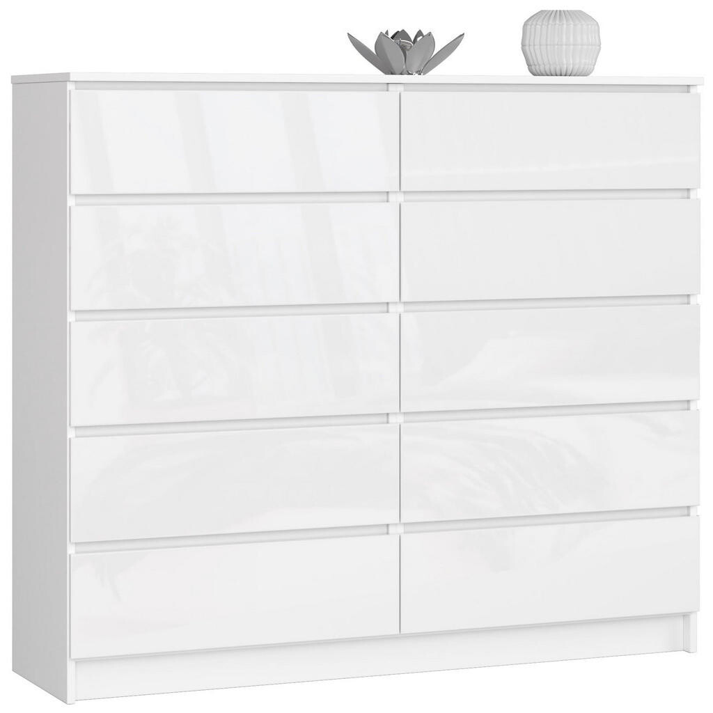 RAUMHIRSCH FURNITURE KOMODA bílá, bílá lesklá 121/138/40