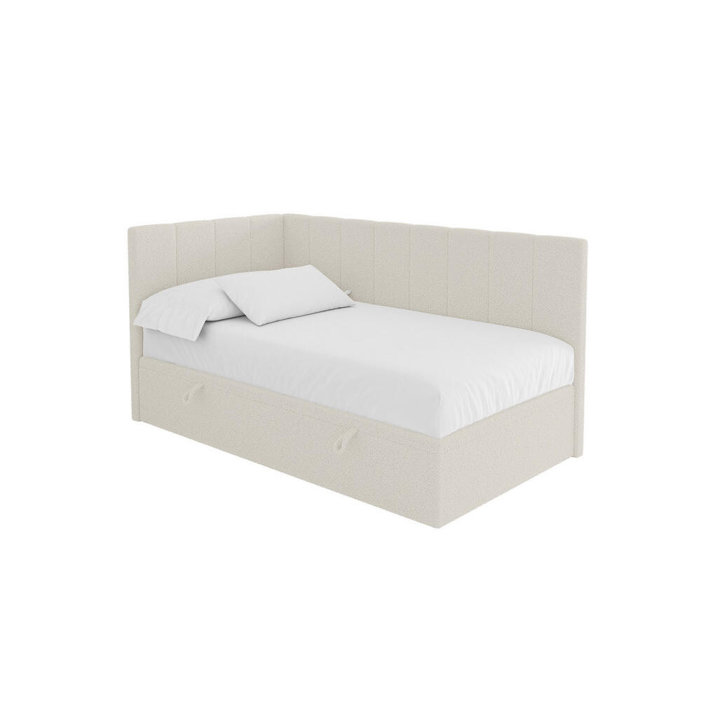 ALTDECOR JEDNOLŮŽKOVÁ POSTEL pro mládež s úložným prostorem vpravo, bez matrace - LOVY 80x200 béžová