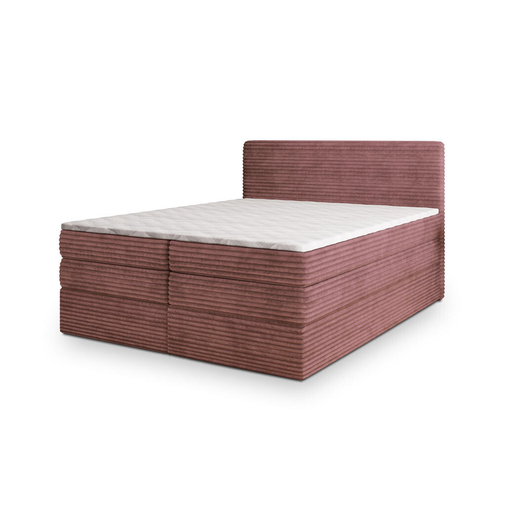 MASSENO POSTEL BOXSPRING LUNERA 160x200 cm, s matrací a úložným prostorem, starorůžová