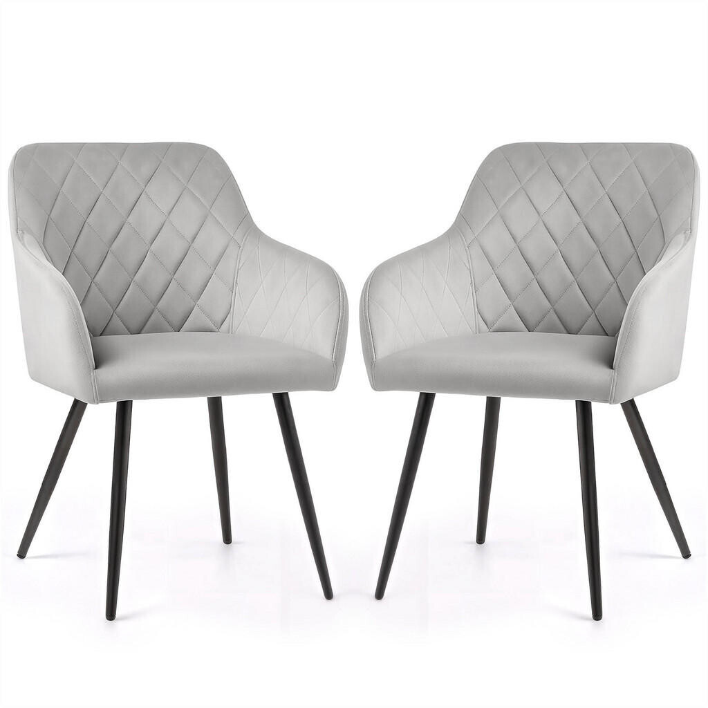 RAUMHIRSCH FURNITURE ČALOUNĚNÉ ŽIDLE, sada 2 ks, kovové nohy, šedé 54,5/82/58
