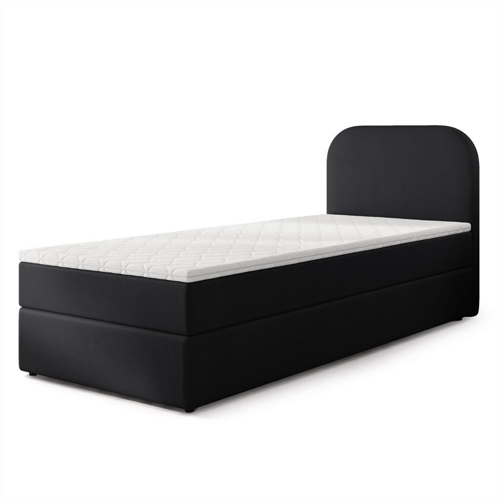 MASSENO AMERICKÁ POSTEL CERIA 90x200 cm, s matrací a úložným prostorem, KRONOS 07, Schwarz