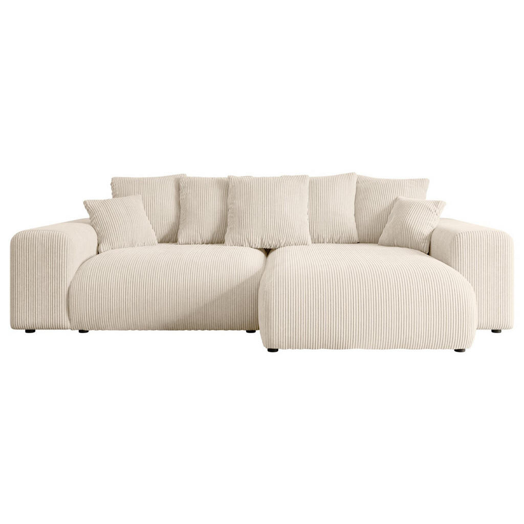ALTDECOR ROHOVÁ SEDACÍ SOUPRAVA s otomanem vpravo ESKAR-L 266x176x72 šedohnědá, manšestr