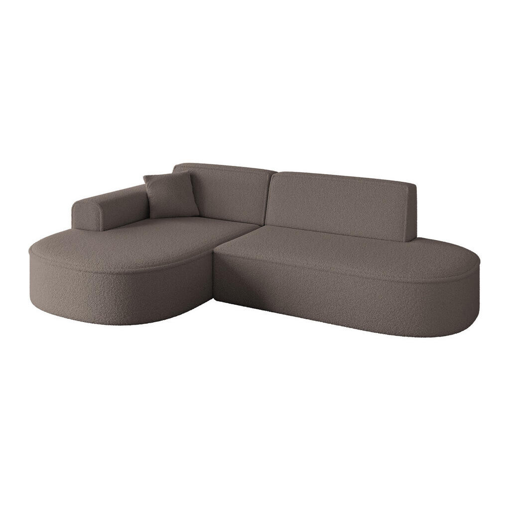 ALTDECOR ROHOVÁ SEDACÍ SOUPRAVA s otomanem vlevo MARI-L1 – 243 × 171 × 79 cm, hnědá, buklé