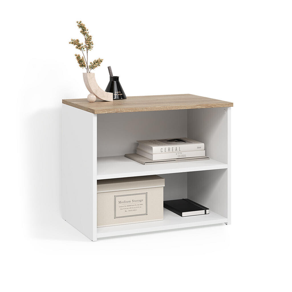 Livinity® NÍZKÝ NÁBYTEK POD TELEVIZI Piave Bílá/Sonoma 60 x 50 cm se 2 přihrádkami