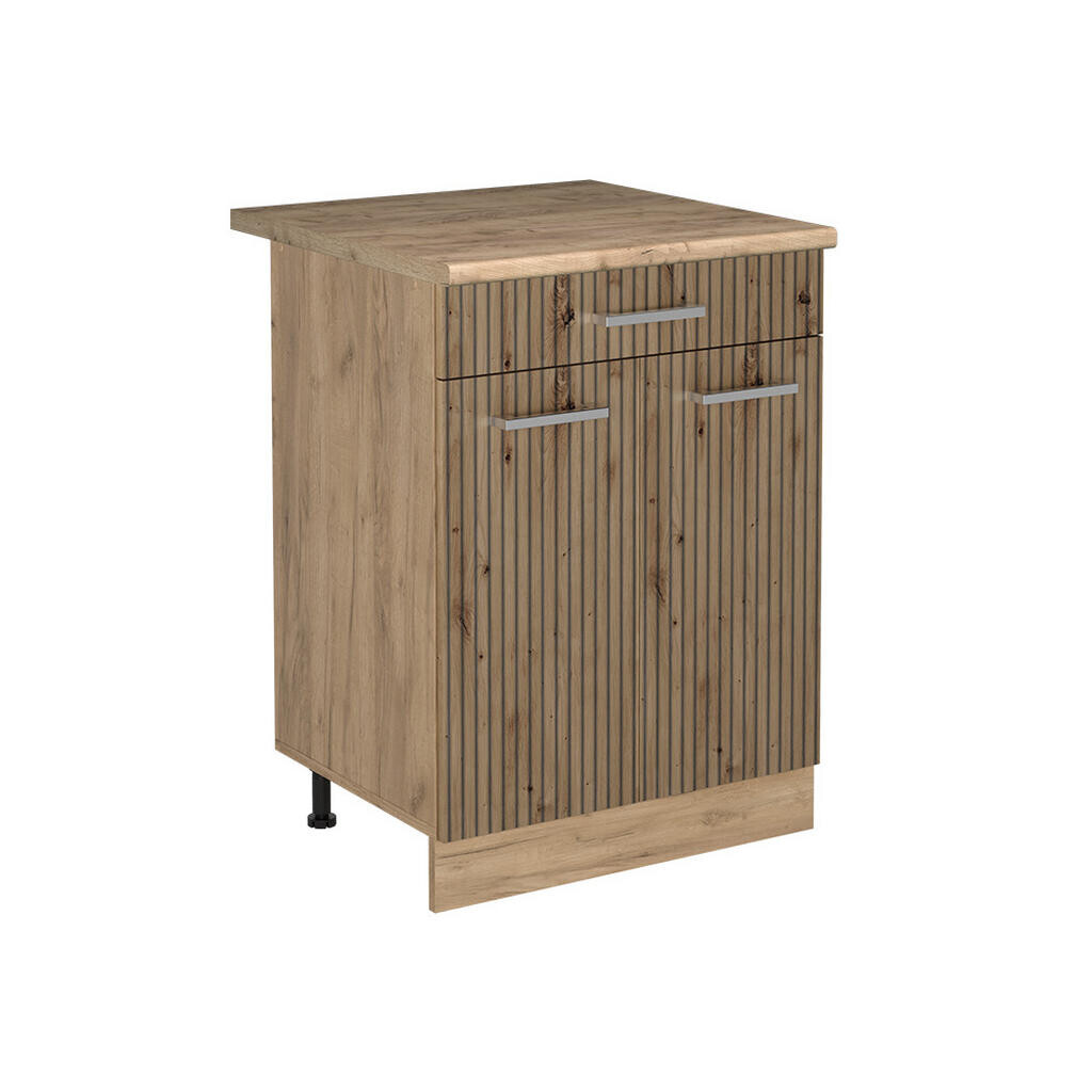 Vicco SPODNÍ SKŘÍŇKA KUCHYŇSKÉ LINKY R-Line, Řemeslný dub/Zlatý mocný dub, 60 cm se zásuvkou pracovná doska Dub Goldkraft