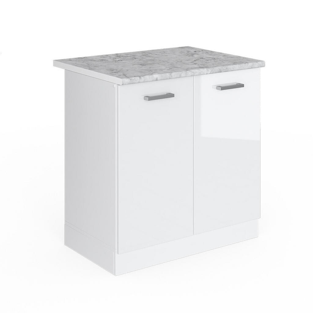 Vicco ZÁKLADNÍ JEDNOTKA PRO DŘEZ R-Line Bílá vysoký lesk 80 cm s dvířky, s pracovní deskou