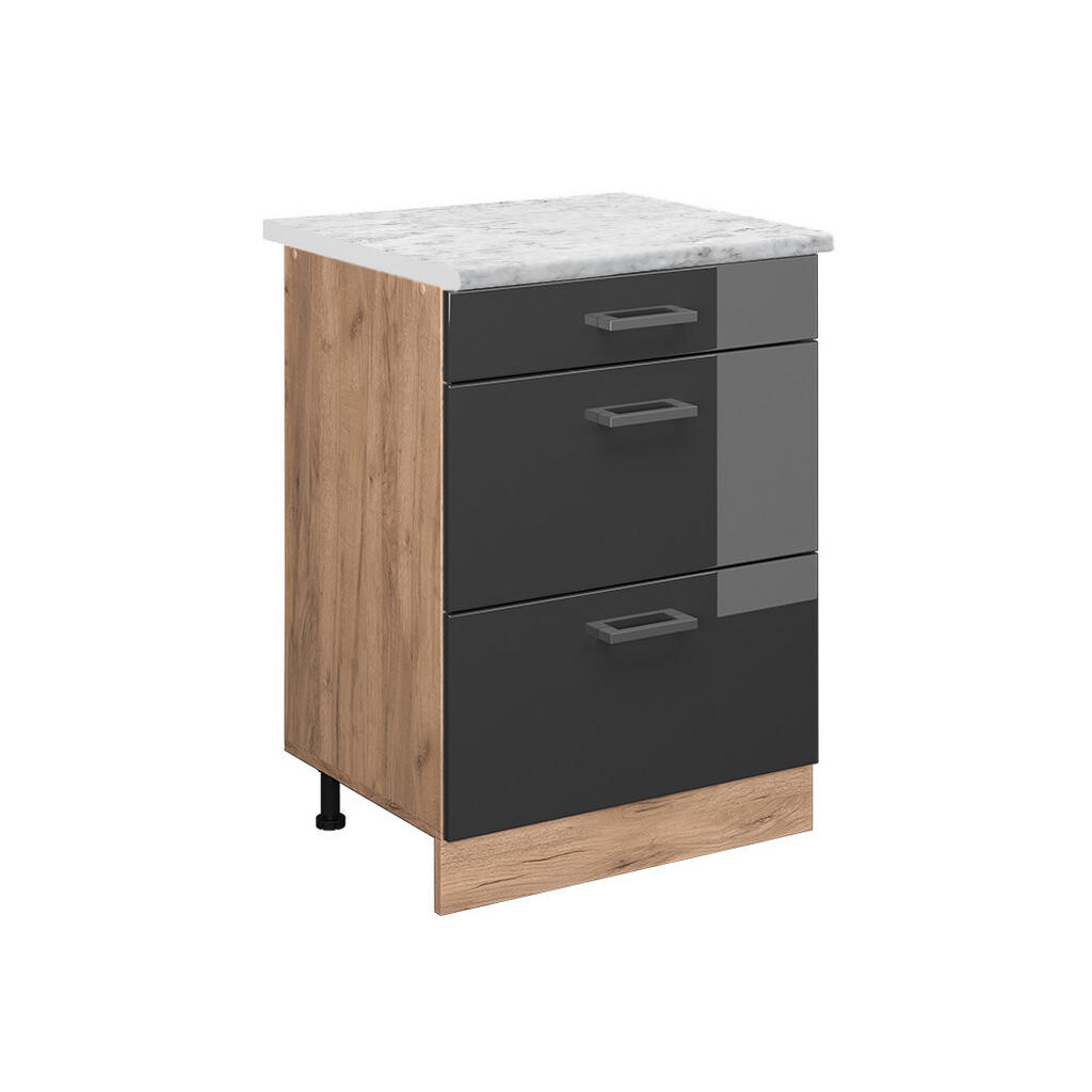 Vicco SPODNÍ SKŘÍŇKA KUCHYŇSKÉ LINKY R-Line Antracitový vysoký lesk 60 cm PD Mramor