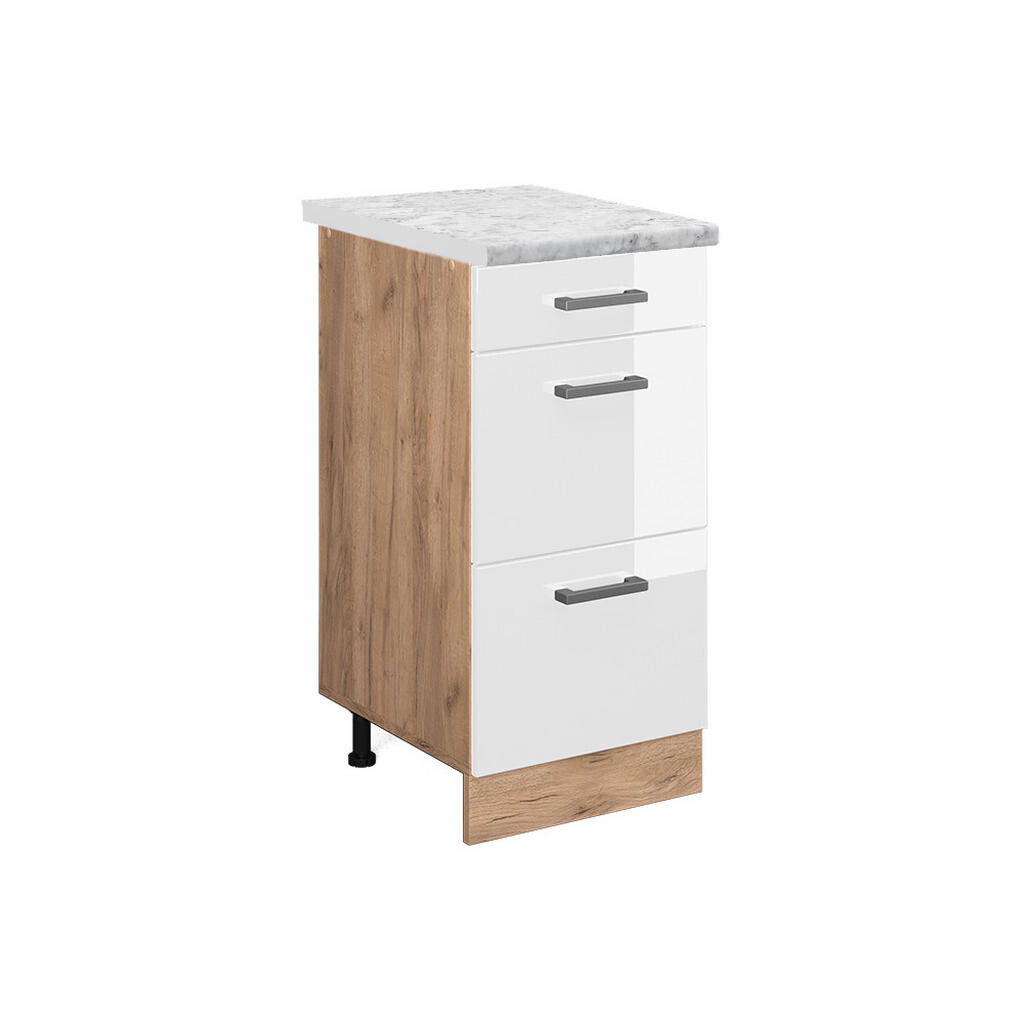 Vicco SPODNÍ SKŘÍŇKA KUCHYŇSKÉ LINKY R-Line Bílá vysoký lesk 40 cm PD Mramor