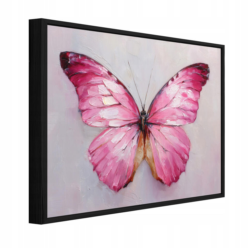 Wallarena ZARÁMOVANÝ obraz motýl beton béžová 120x80 cm