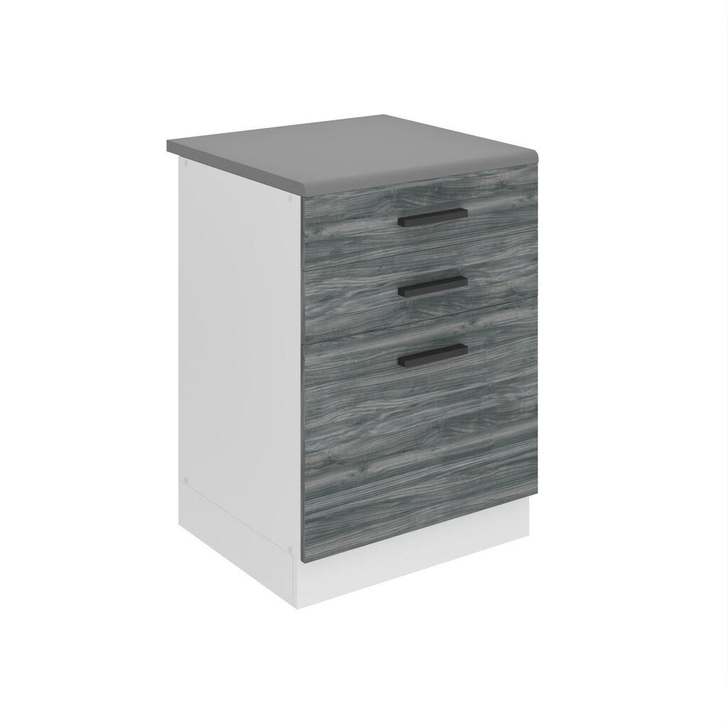 B BELINI GROUP KUCHYŇSKÁ SPODNÍ SKŘÍŇKA 60 cm SDSZ, s pracovní deskou, se zásuvkami, Glamour dřevo