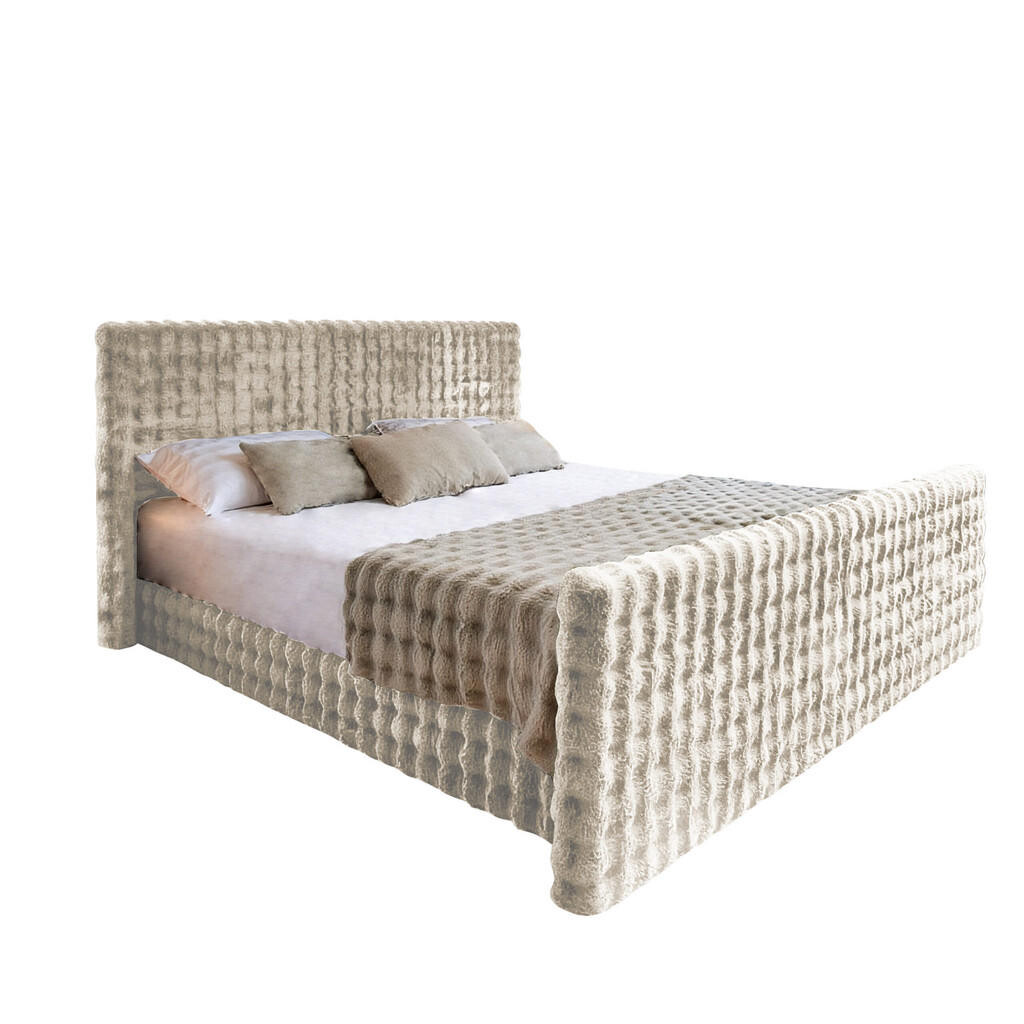 Kaiser Möbel KONTINENTÁLNÍ POSTEL s úložným prostorem, matrací a topperem BLANKET tkanina Bubble 120x200 cm Béžová H2-Pocket