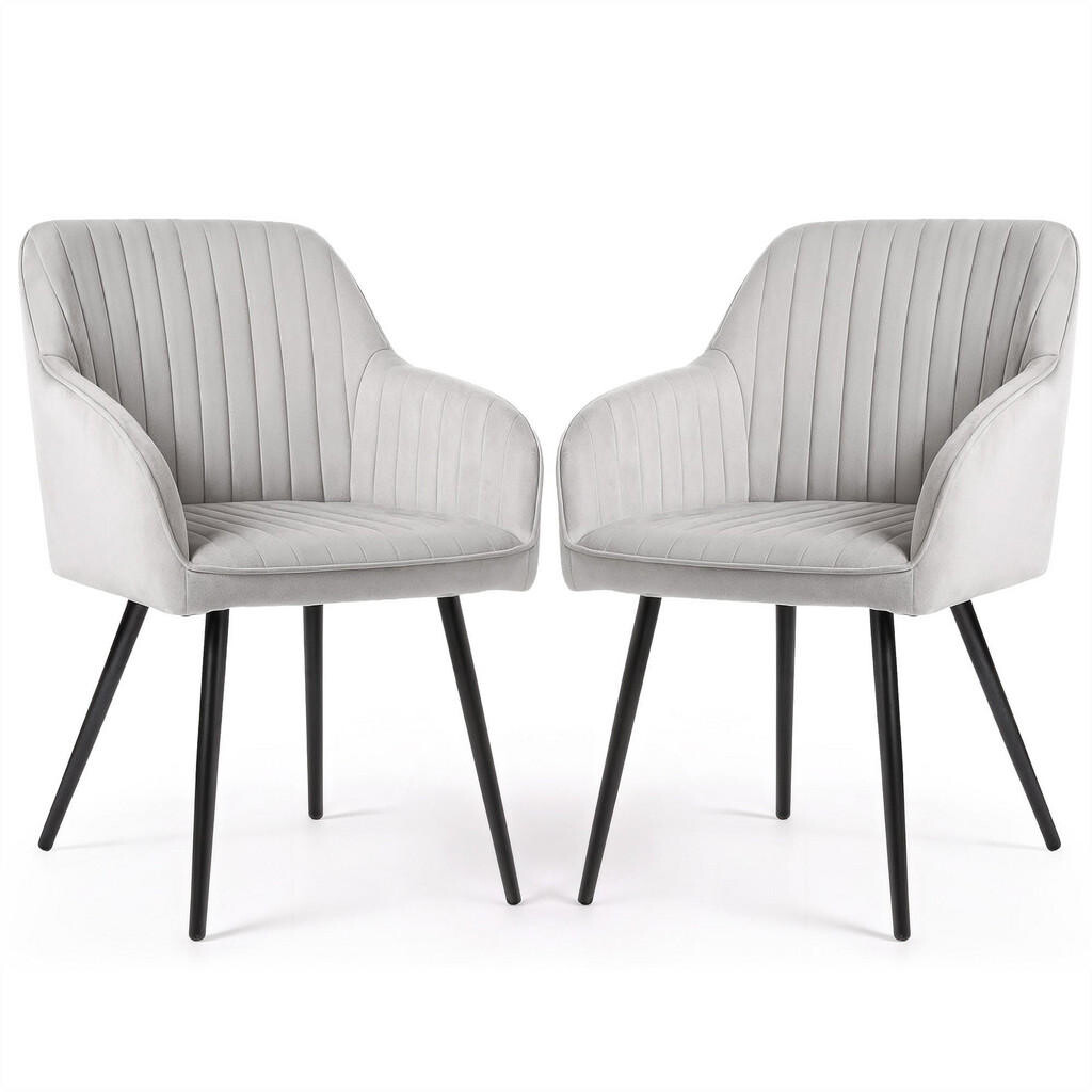 RAUMHIRSCH FURNITURE ČALOUNĚNÁ ŽIDLE, sada 2 ks, kovové nohy šedé 54,5/82/58