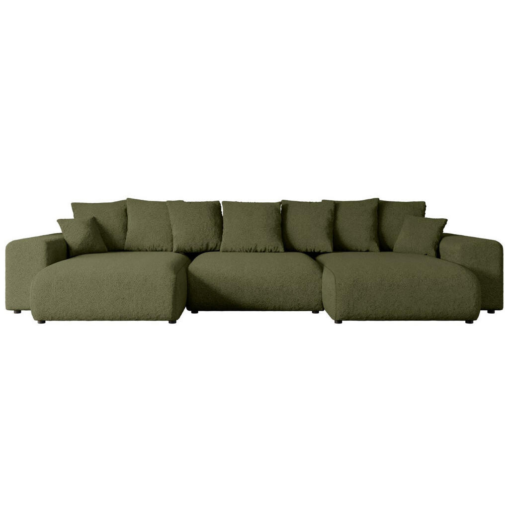 ALTDECOR SEDACÍ SOUPRAVA s funkcí lůžka ESKAR-U – 364 x 176 x 72 cm, zelená buklé