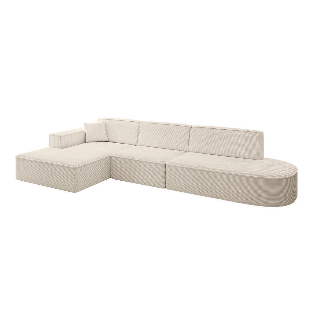 ALTDECOR ROHOVÁ SEDACÍ SOUPRAVA s otomanou vlevo IREA-L2-v4 – 327 × 165 × 77 cm, béžová