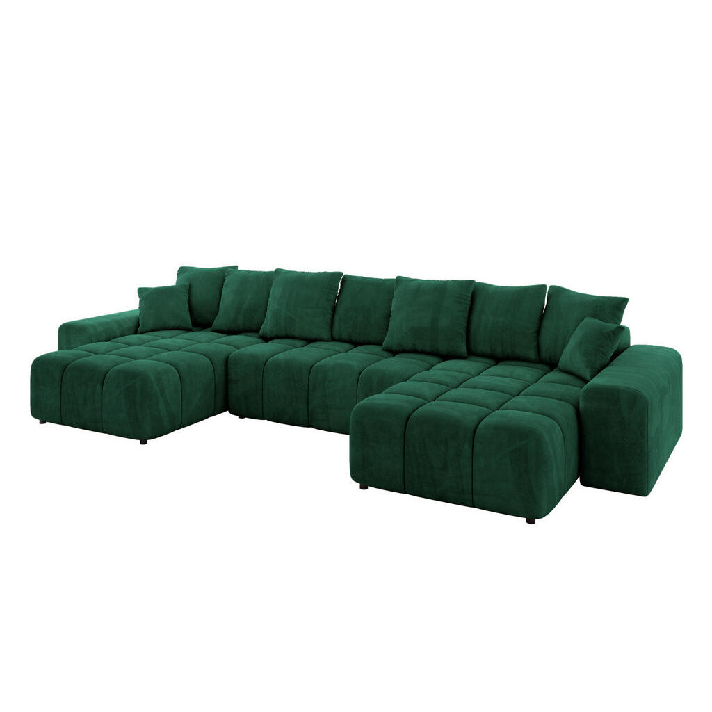 ALTDECOR SEDACÍ SOUPRAVA ENIL-U 401x189x68 tmavě zelená velur