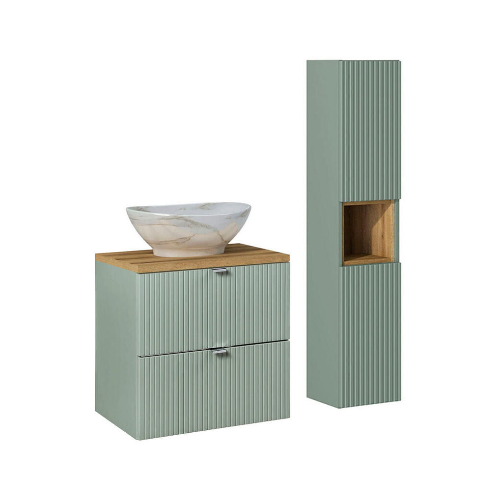 Petits-meubles KOUPELNOVÝ NÁBYTEK 60.4cm Jade 2er-Set Zelená a dřevo