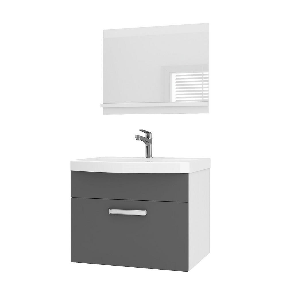 B BELINI GROUP KOUPELNOVÝ NÁBYTEK Koupelnová SADA PRI M1, Šedá matná, 60 cm
